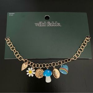 Wild Fable Charm Necklace NEW Daisy Mushroom Rainbow Heart